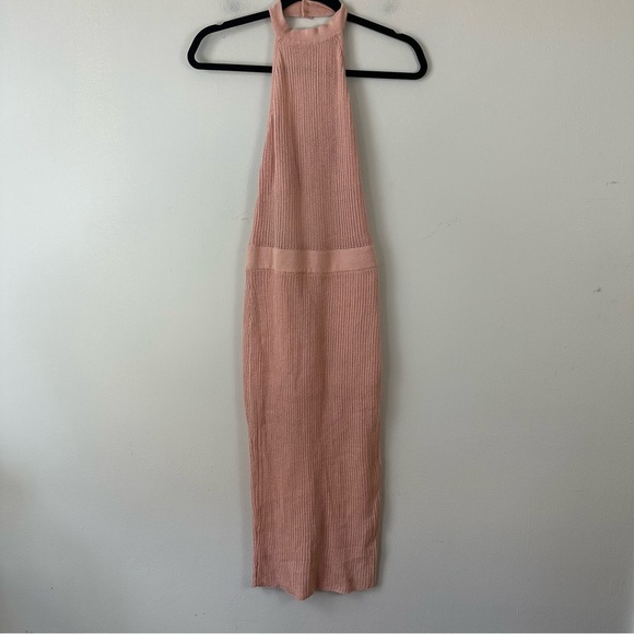 Rehab | Blush Pink Halter Neck Knit Midi Length Dress Size Small - Picture 1 of 4